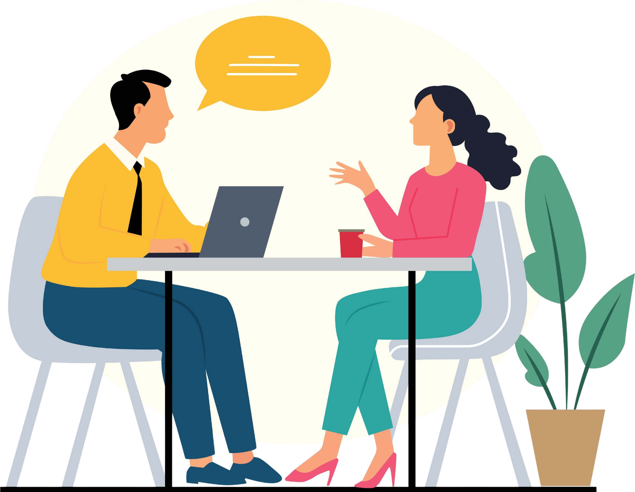 Recruiter in conversation with candidate